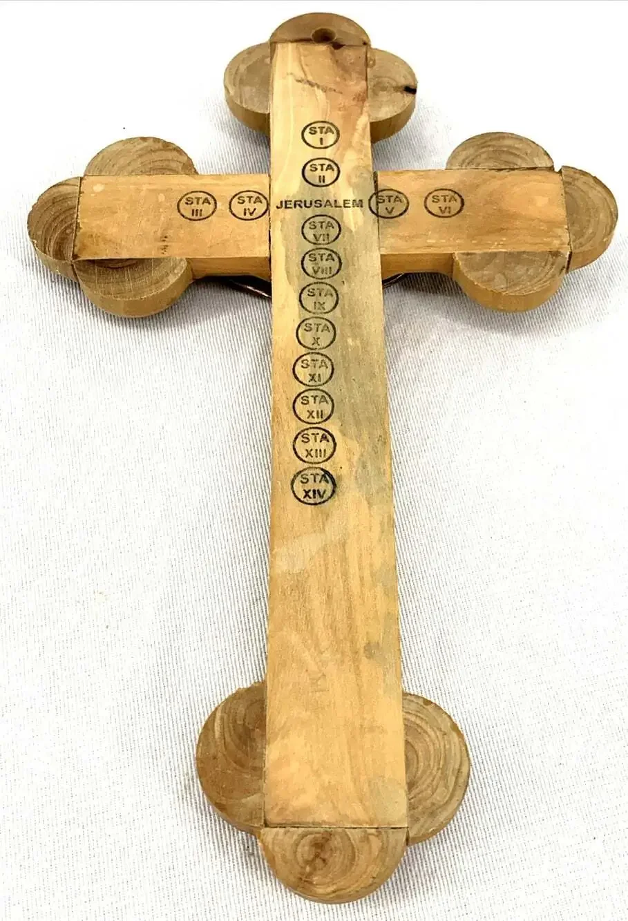 Crucifix Cross Olive Wood Four Essences of The Holy Land 9